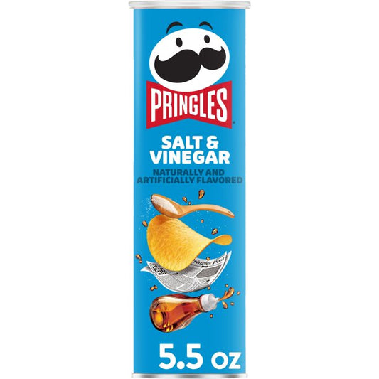 Pringles Salt and Vinegar Potato Crisps Chips, 5.5 oz - LOOP MX