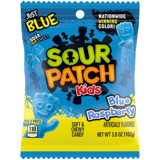 SOUR PATCH KIDS Blue Raspberry Soft & Chewy Candy, 3.6 oz - LOOP MX