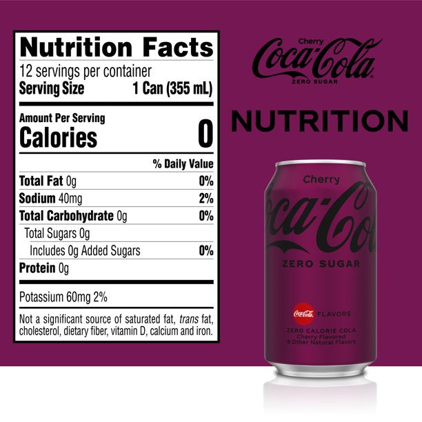 Coca-Cola Zero Sugar Cherry Soda Pop, 12 fl oz - LOOP MX