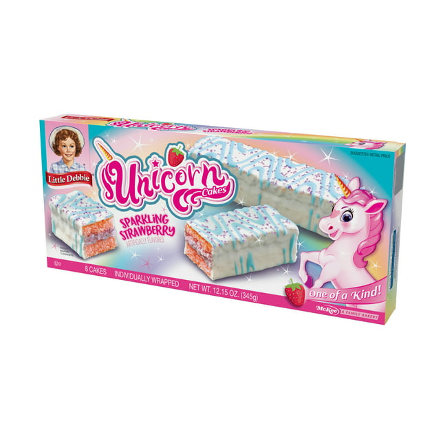 Little Debbie Strawberry Unicorn Cakes, 12.15 oz, 8 Count Per Box - LOOP MX