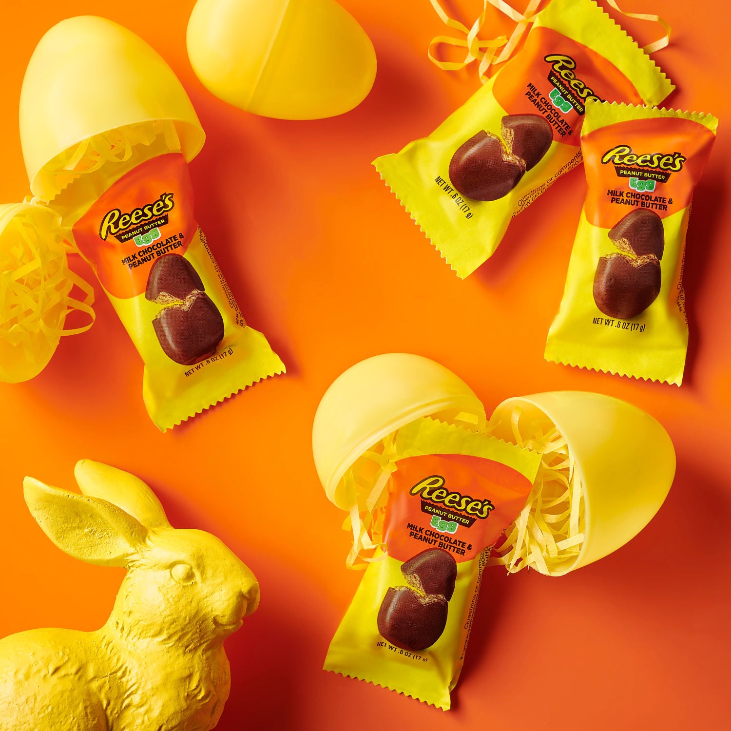 REESE'S, Milk Chocolate and Peanut Butter Eggs, Easter Candy, 9.6 oz, Bag - LOOP MX