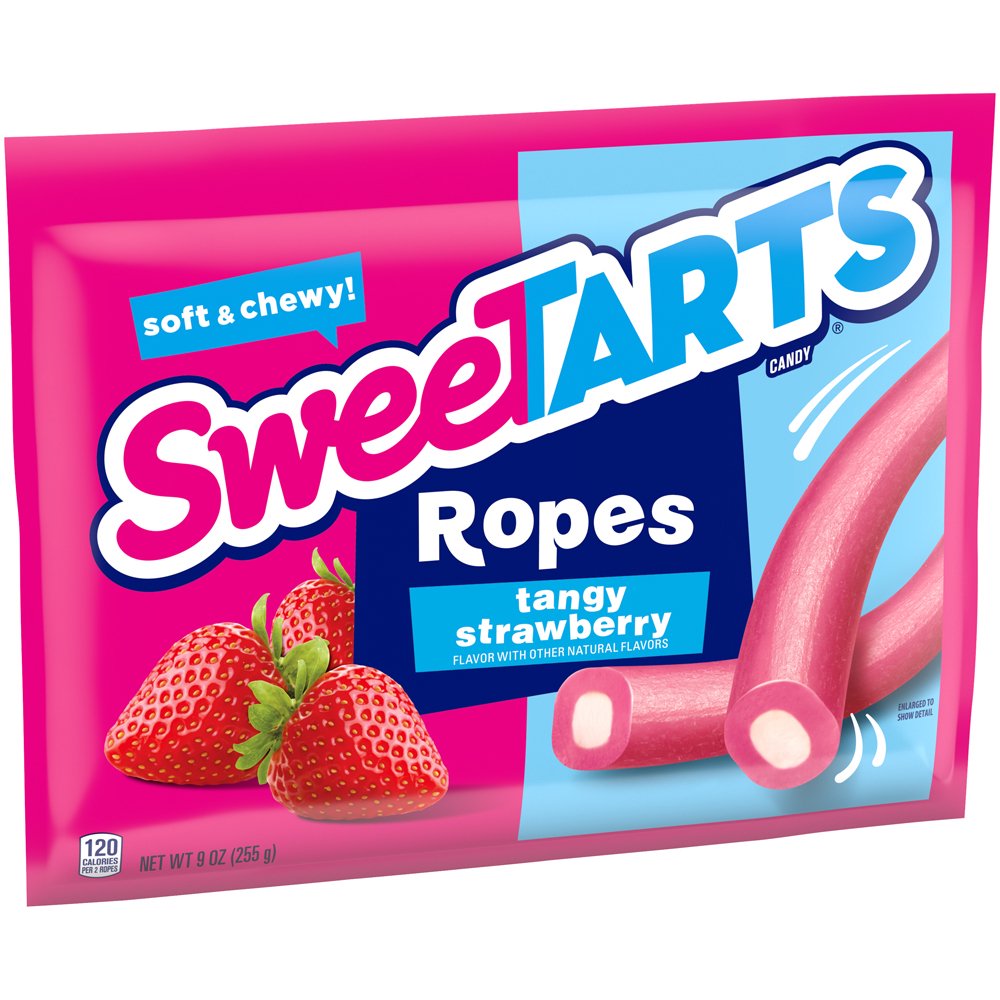 SweeTARTs Soft & Chewy Ropes Tangy Strawberry Candy, 9 oz - LOOP MX