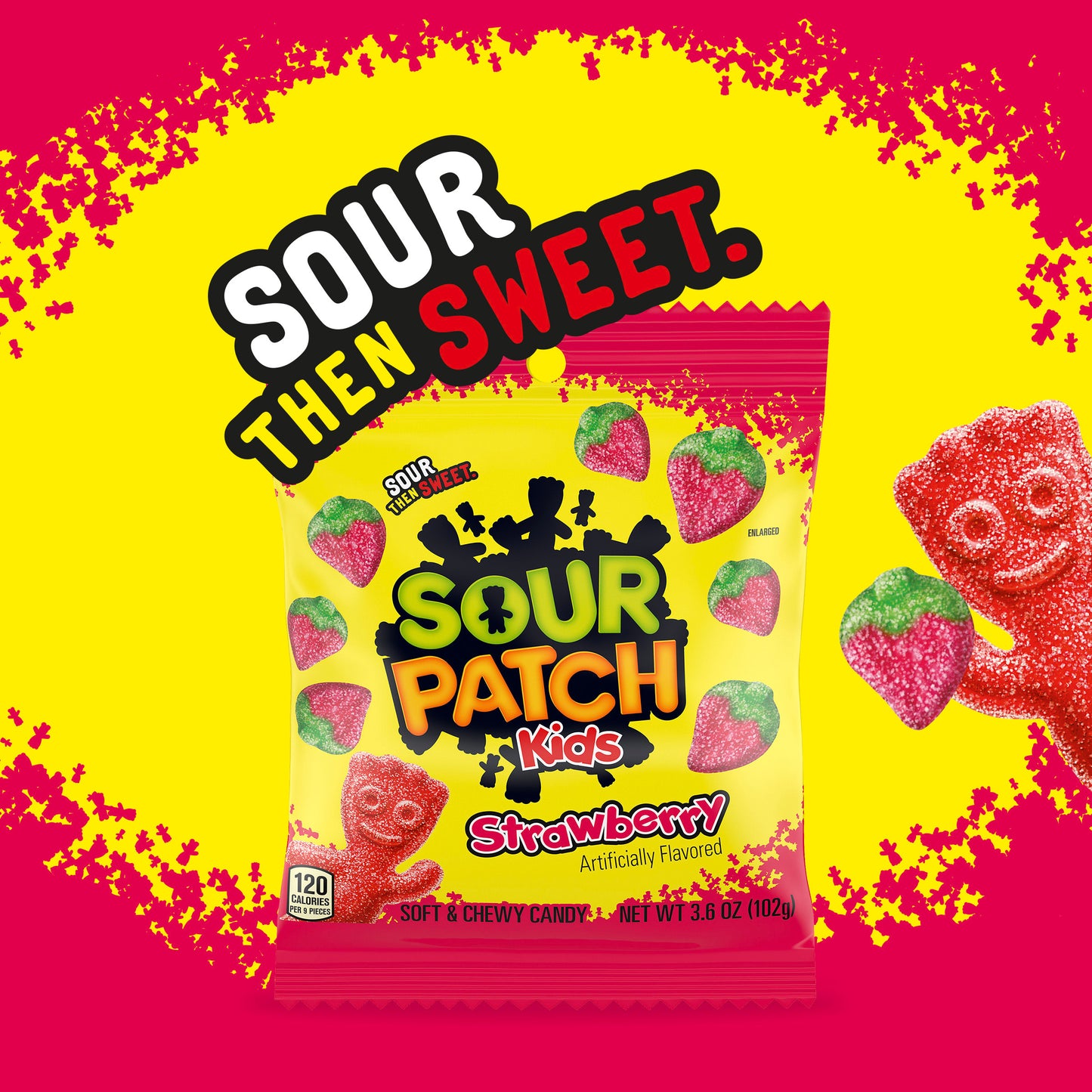 SOUR PATCH KIDS Strawberry Soft and Chewy Candy, 3.6 oz - LOOP MX