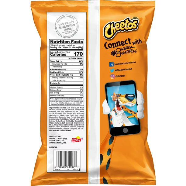 Cheetos Crunchy Flamin Hot Cheese Party Size 15 oz - LOOP MX