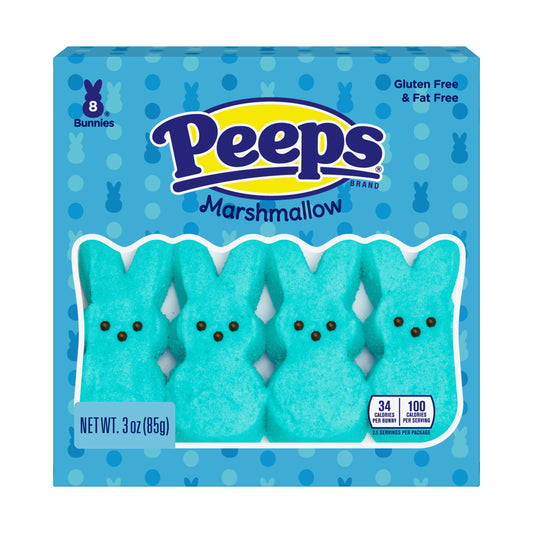 Peeps, Blue Marshmallow Bunnies Easter Candy, 8ct (3oz) - LOOP MX