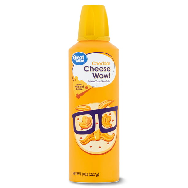 Great Value Cheese Wow! Spray Cheese, Cheddar, 8 oz - LOOP MX