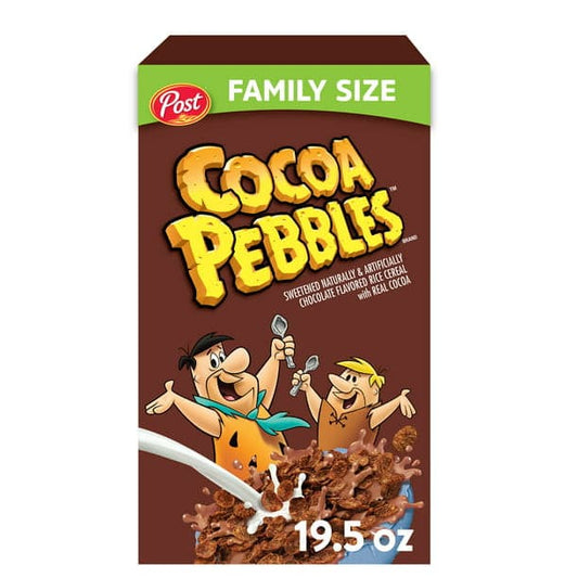 Post Cocoa PEBBLES Breakfast Cereal, Gluten Free, Cocoa Flavored Crispy Rice Cereal, Breakfast Snacks, 19.5 Oz - LOOP MX