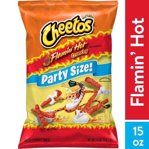 Cheetos Crunchy Flamin Hot Cheese Party Size 15 oz - LOOP MX