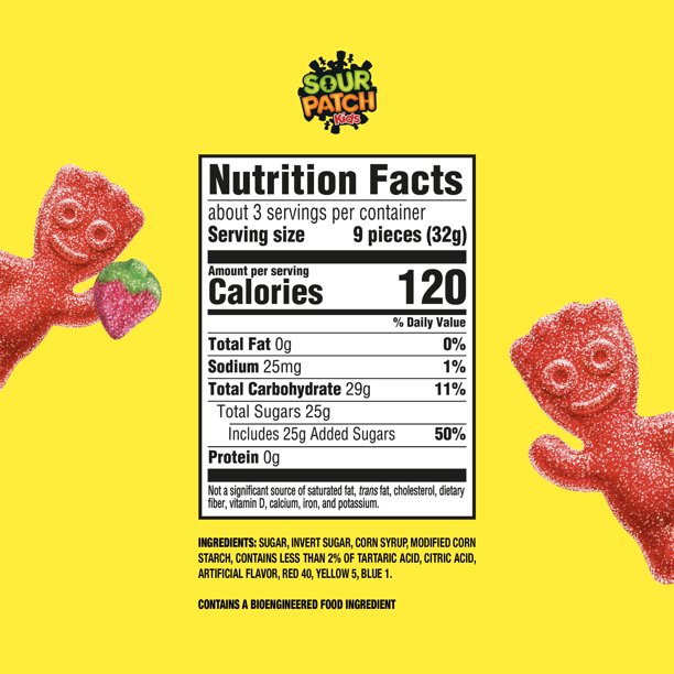 SOUR PATCH KIDS Strawberry Soft and Chewy Candy, 3.6 oz - LOOP MX