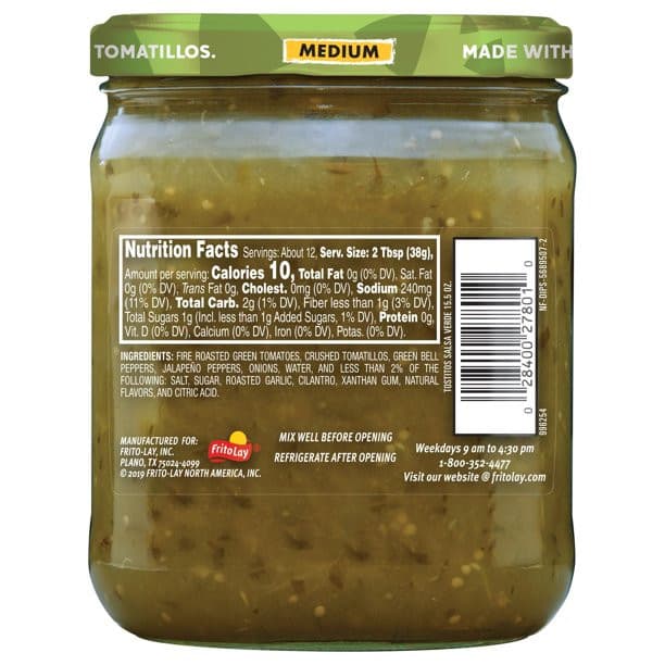 Tostitos Salsa Verde Salsa, 15.5. oz Jar - LOOP MX