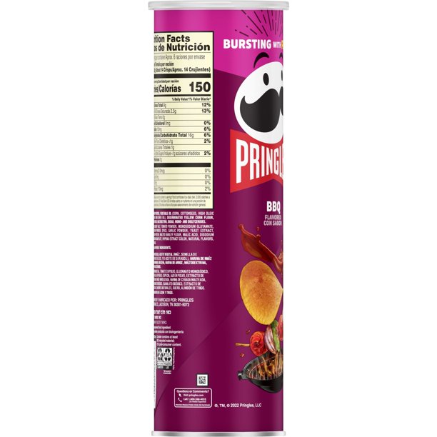 Pringles BBQ Potato Crisps Chips 5.5 oz - LOOP MX