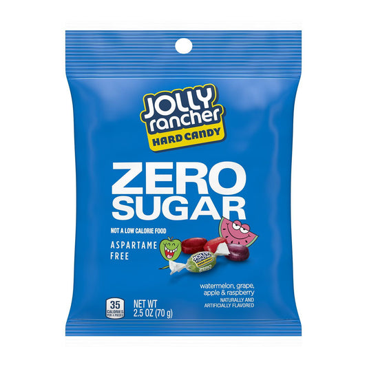 JOLLY RANCHER, Zero Sugar Assorted Fruit Flavored Hard Candy, Individually Wrapped, Aspartame Free, 2.5 oz, Bag - LOOP MX