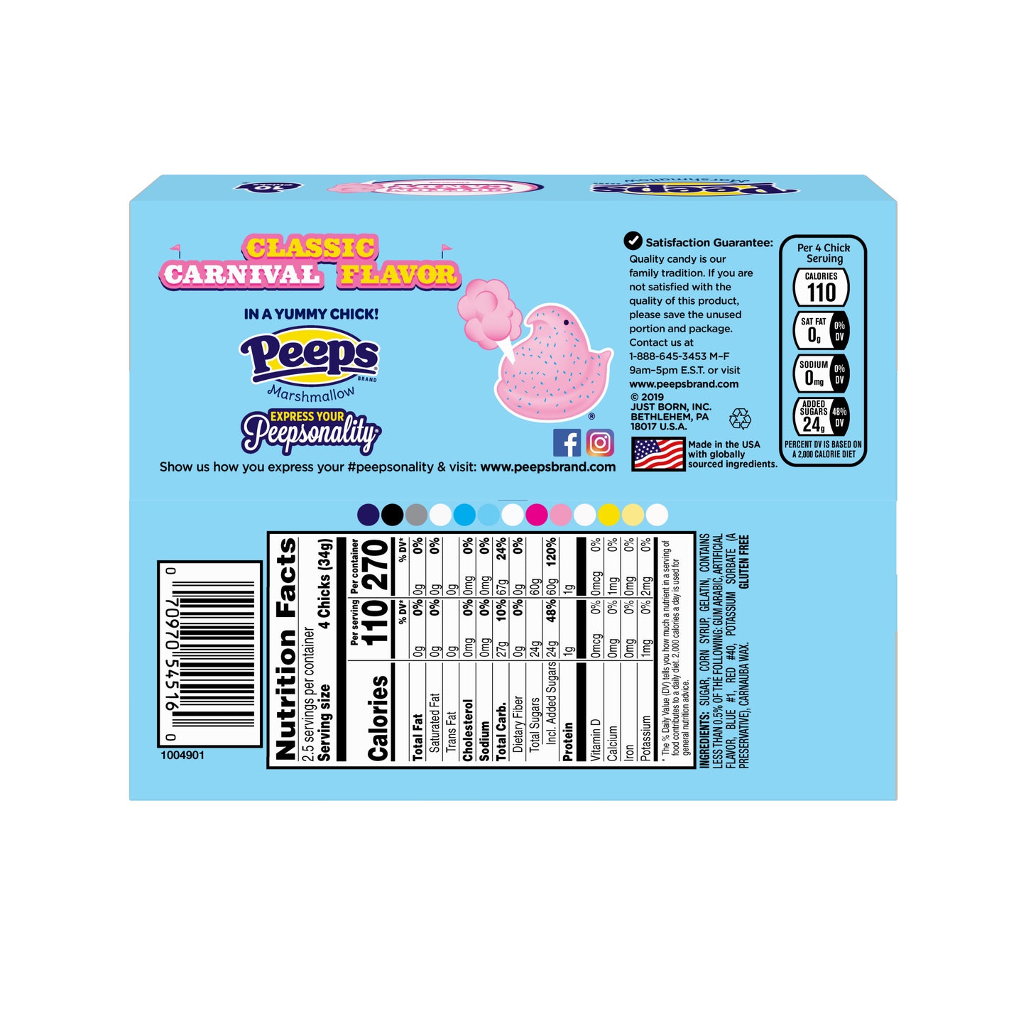 PEEPS, Cotton Candy Flavored Marshmallow Chicks, 10ct. (3.0 oz.) - LOOP MX