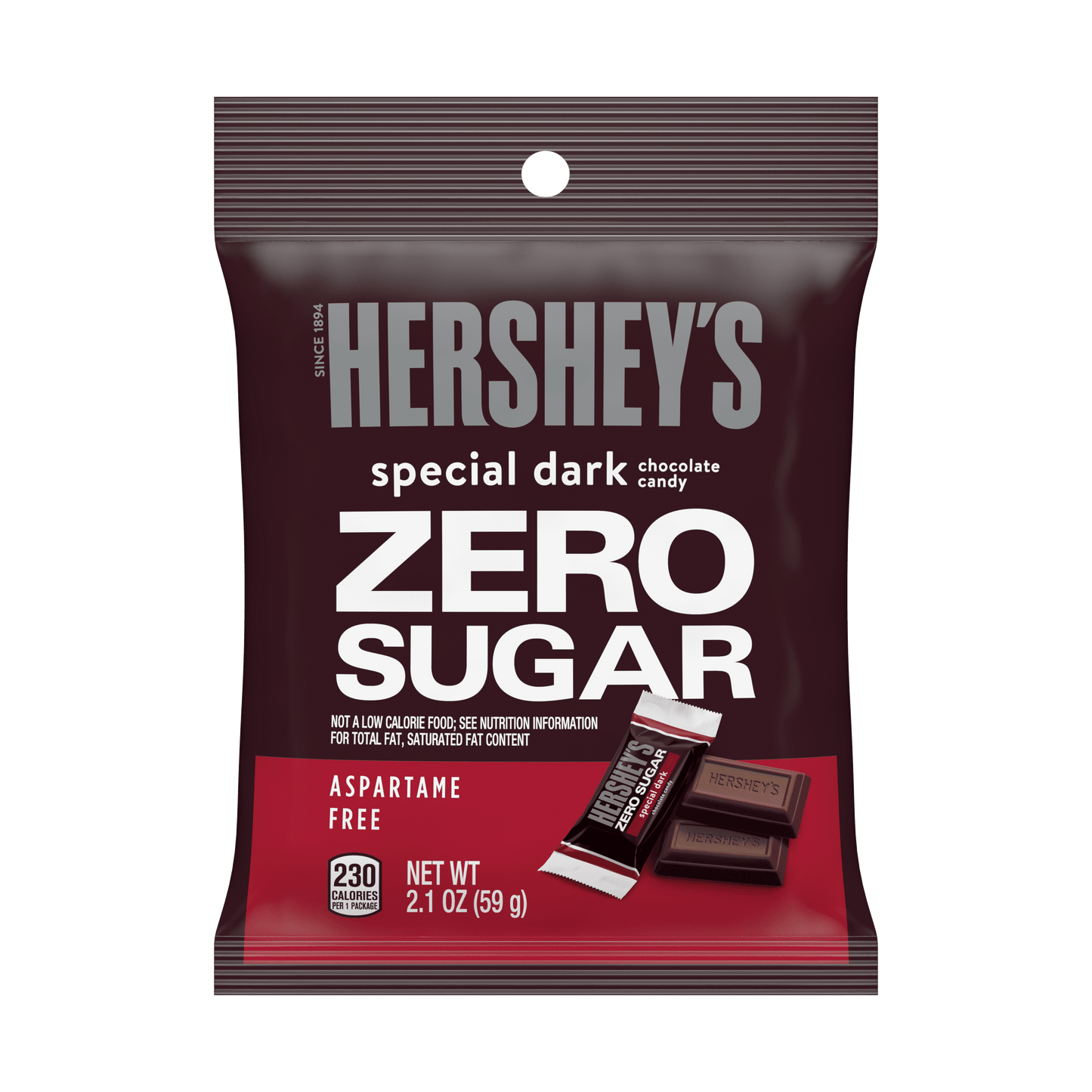 HERSHEY'S SPECIAL DARK Zero Sugar Mildly Sweet Chocolate Candy Bars, Individually Wrapped, Aspartame Free, 2.1 oz - LOOP MX