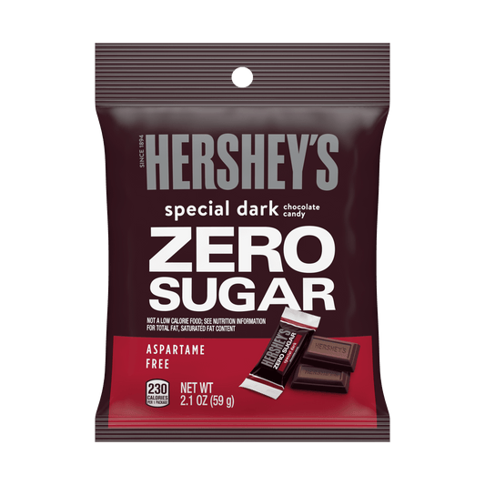 HERSHEY'S SPECIAL DARK Zero Sugar Mildly Sweet Chocolate Candy Bars, Individually Wrapped, Aspartame Free, 2.1 oz - LOOP MX