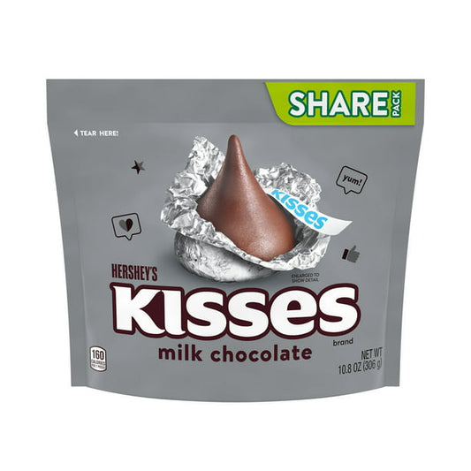 HERSHEY'S KISSES Milk Chocolate Silver foil, Easter Candy Share Pack, 10.8 oz - LOOP MX