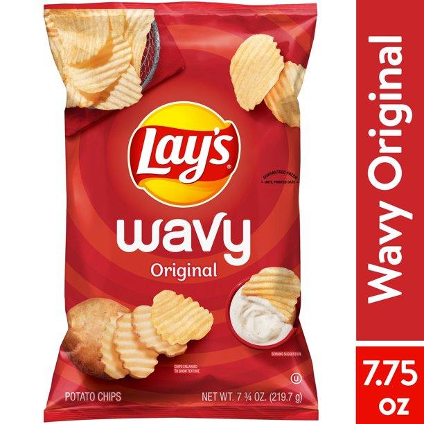 Lays Wavy Hickory BBQ Potato Chips 7.75 oz.