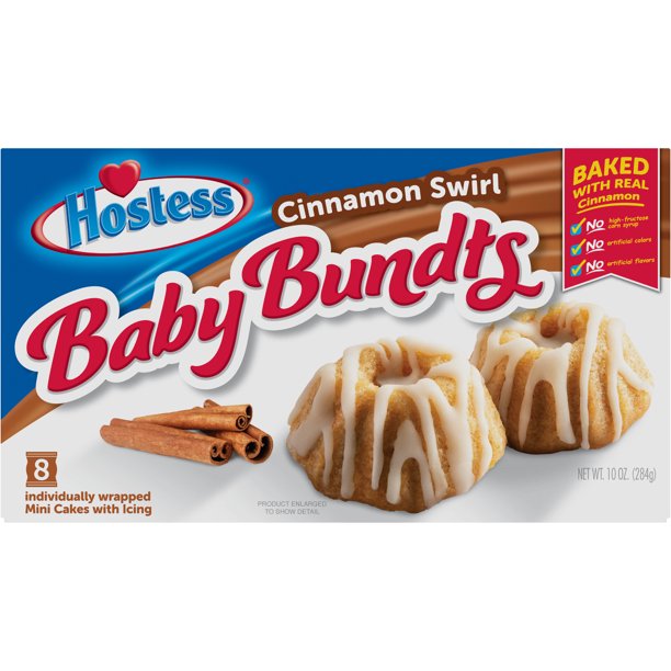 HOSTESS Baby Bundts, Cinnamon Swirl Cakes, 8 Count , 10oz - LOOP MX